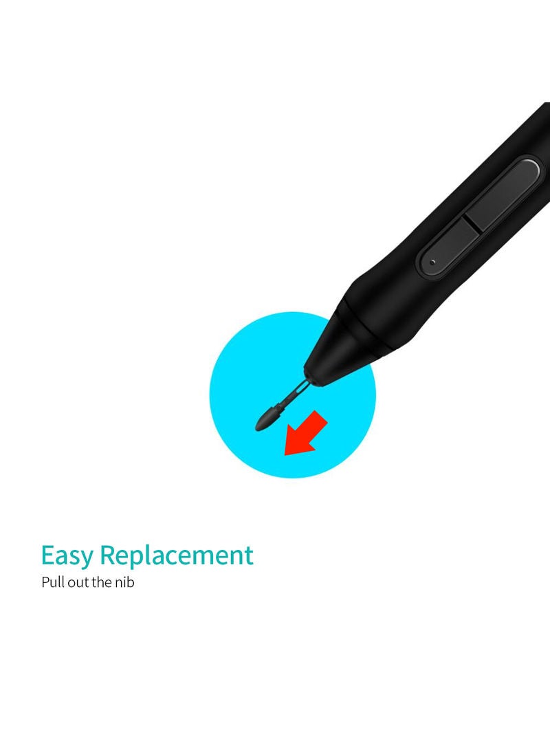 HUION 10-Piece Replacement Pen Nibs Set Black - Image 2