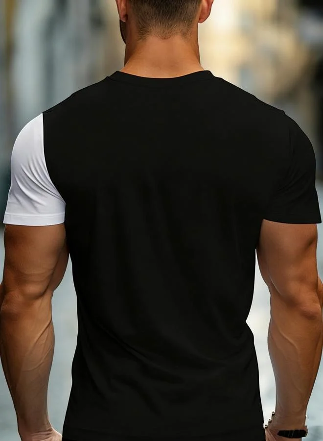 Take Two Men Color Block Round Neck T-Shirt