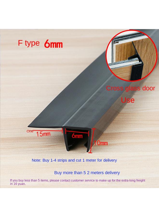 Bluejw Special Thick Shower Room Water Barrier Magnetic Door Gap Wind Barrier Waterproof Strip Bathroom Glass Door Sealing Strip Anti-collision Black - Image 1