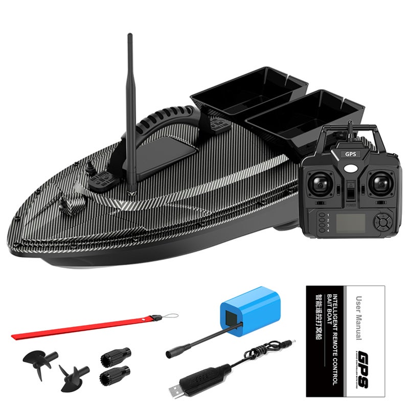 RC Bait Boat: 500M Long Range Control, ABS Engineering Material, Fixed Speed Auto Driving - Large 5200mAh Battery, Steering Atmosphere Light for Nighttime Fishing Enthusiasts - Image 1