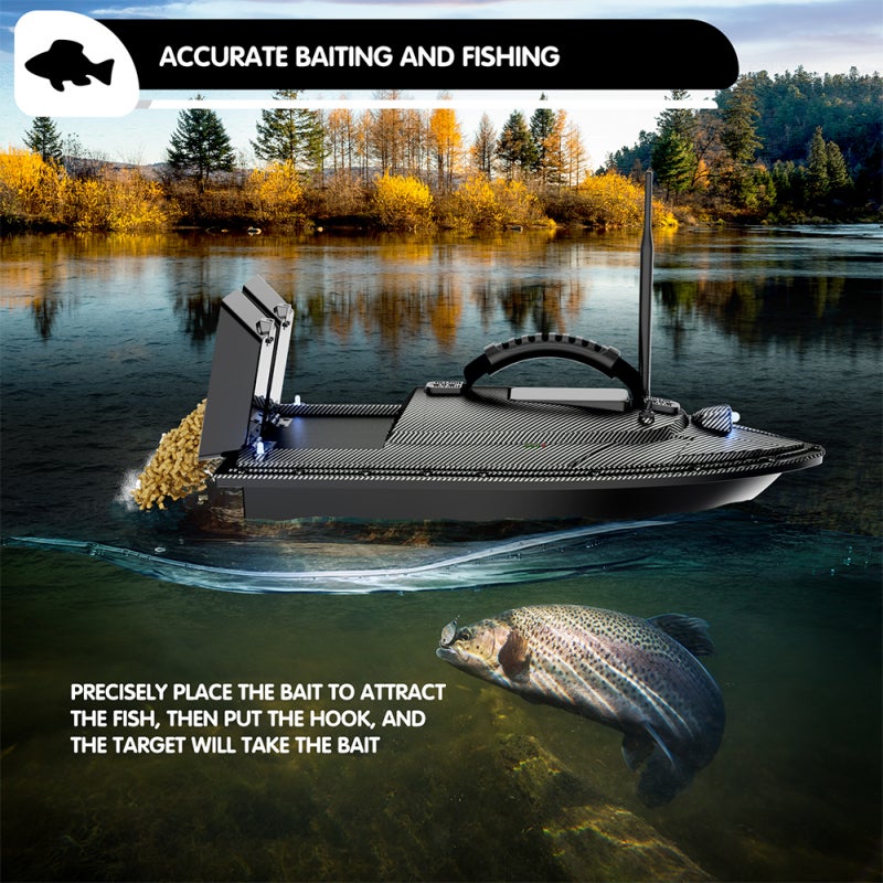 RC Bait Boat: 500M Long Range Control, ABS Engineering Material, Fixed Speed Auto Driving - Large 5200mAh Battery, Steering Atmosphere Light for Nighttime Fishing Enthusiasts - Image 5