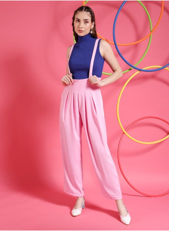 Freehand Women Regular Fit Solid High-Rise Pleated Pants  - Image 3
