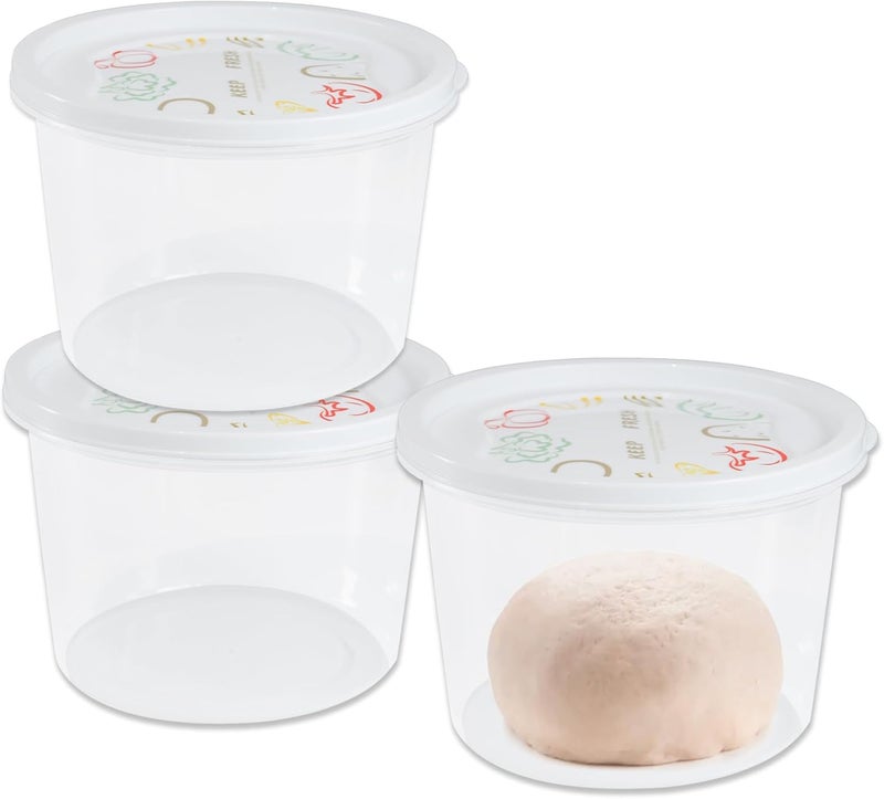 Pujito Stackable Pizza Dough Proofing Boxes Dough Proofing Container with Lid 1100ml portion (3) - Image 1