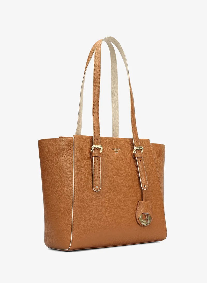 Da Milano Medium Wax Leather Tote - Caramel