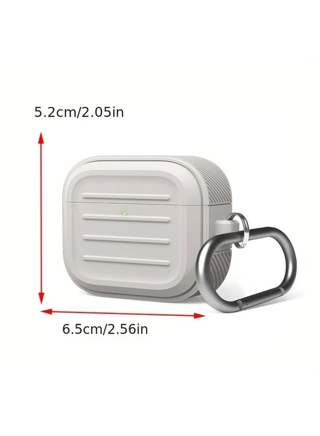 Off White Full Coverage Striped Silicone Case For Airpods Pro 2 - Image 3