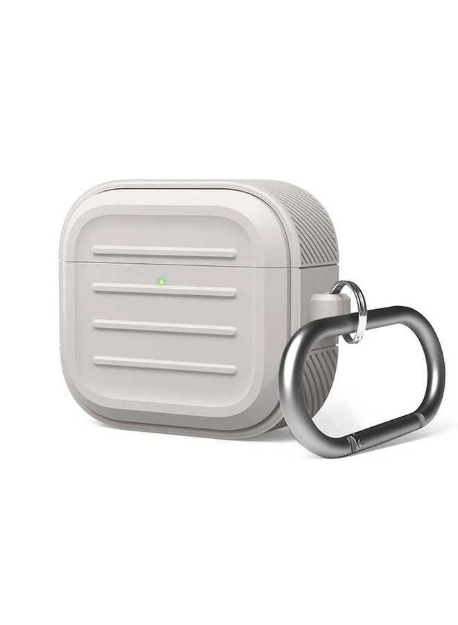 Off White Full Coverage Striped Silicone Case For Airpods Pro 2 - Image 2