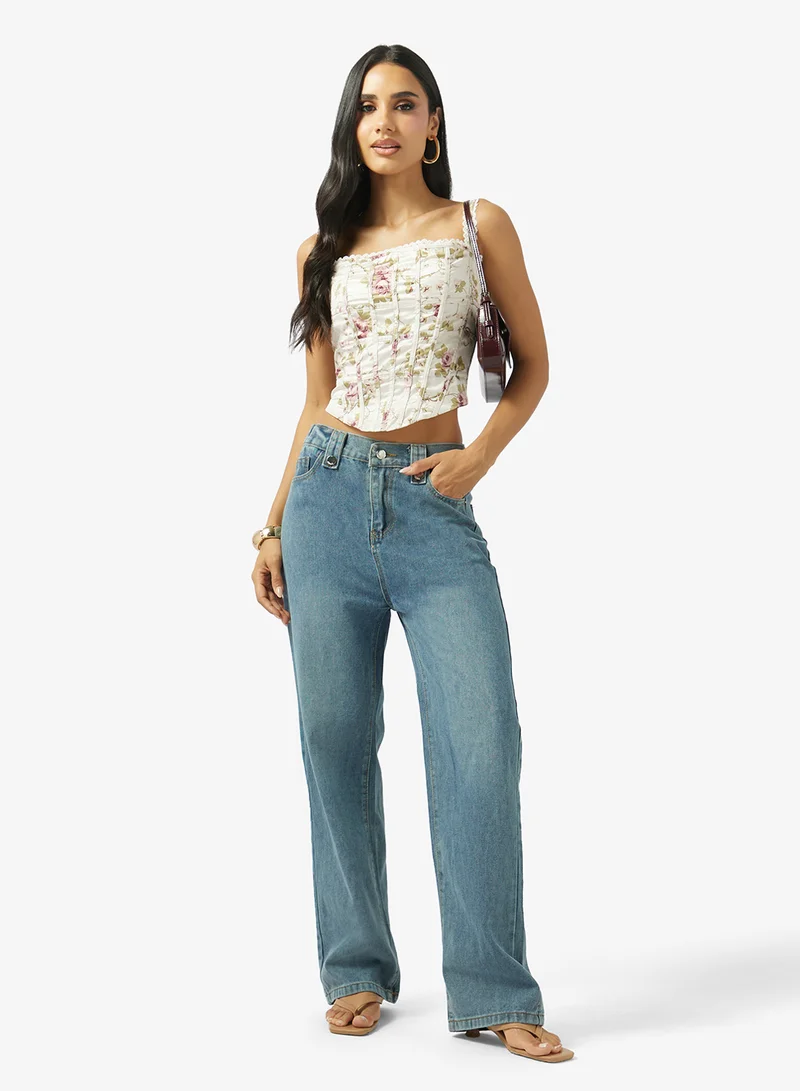 Ginger High Rise Straight Fit Jeans
