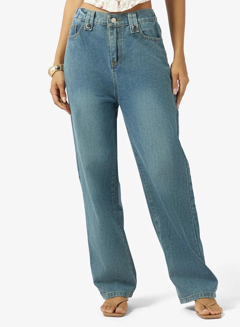 Ginger High Rise Straight Fit Jeans