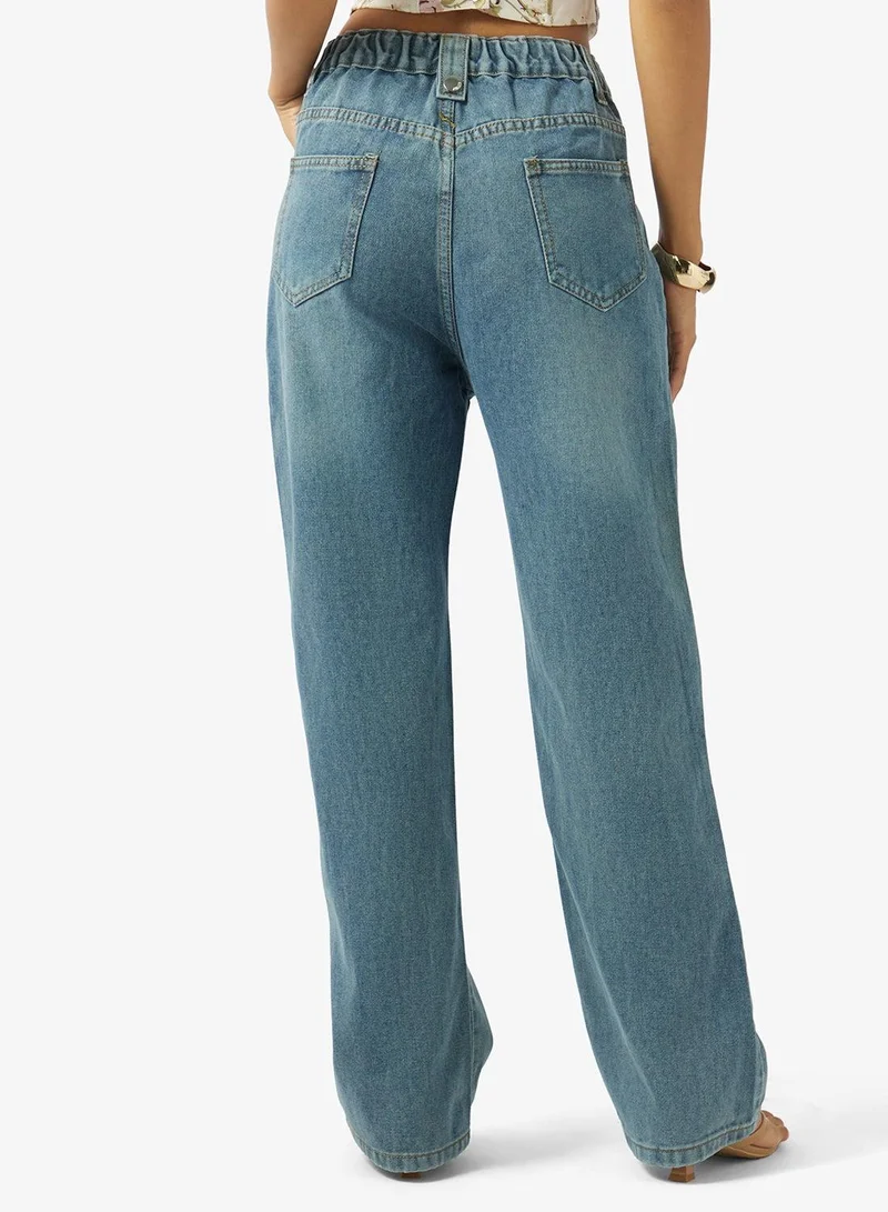 Ginger  High Rise Straight Fit Jeans for Women | Best Price UAE