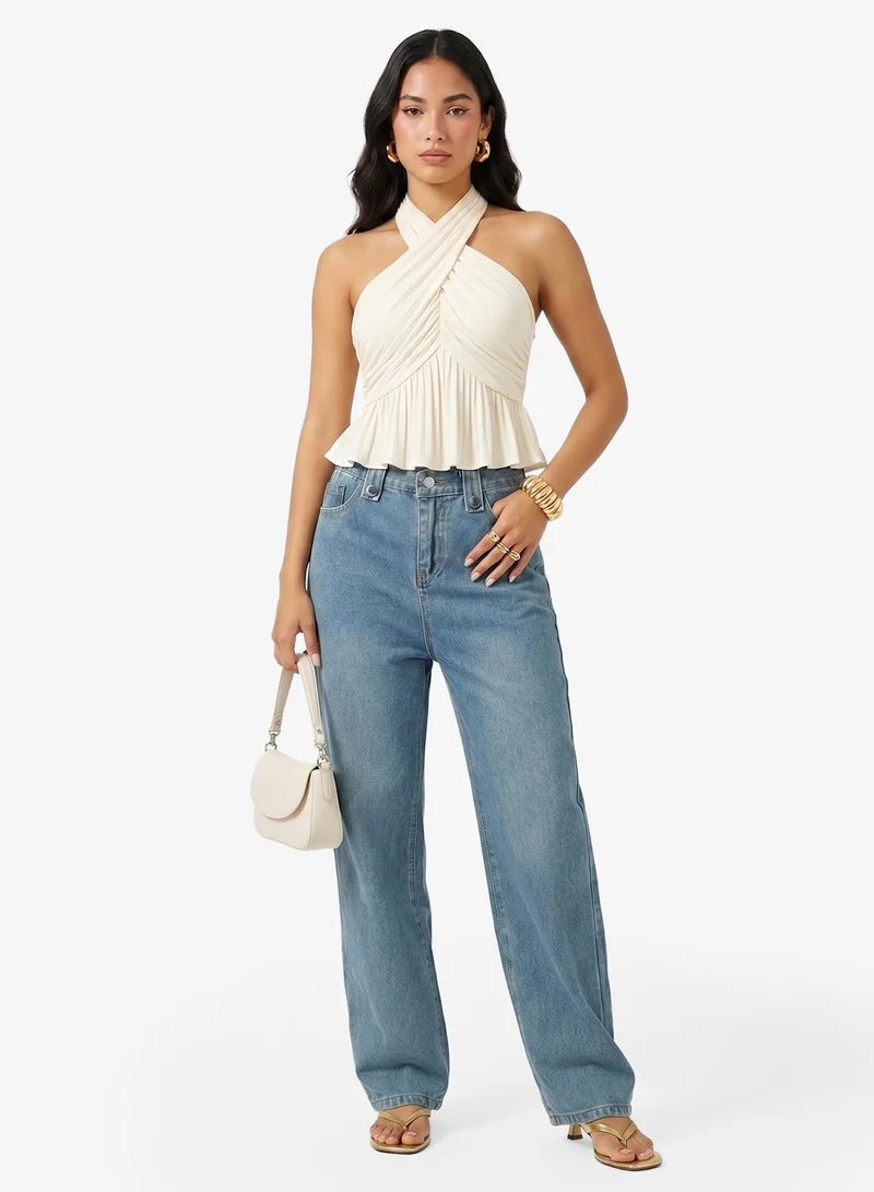 Ginger  High Rise Straight Fit Jeans for Women | Best Price UAE