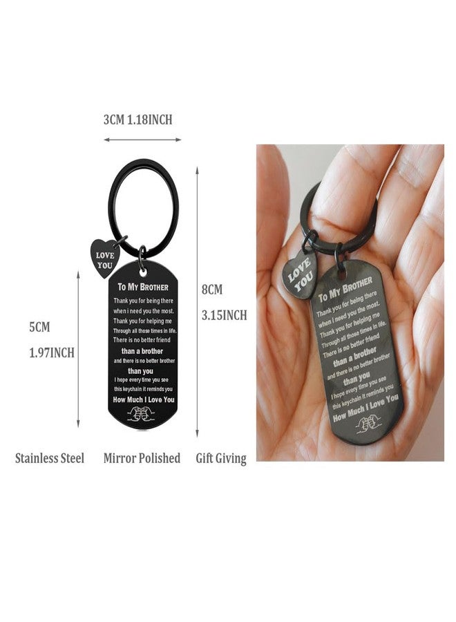 Elfenstall- 3in1 Brother Sister Gift I Love You Black Keychain For Birthday Thanksgiving Christmas Graduation - Image 2