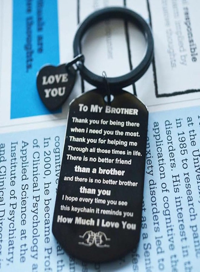 Elfenstall- 3in1 Brother Sister Gift I Love You Black Keychain For Birthday Thanksgiving Christmas Graduation - Image 3