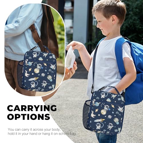 Clastyle Space Insulated Kid Lunch Bag Tote Star Large Thermal Cooler Bag for Girl Boy Picnic School Toddler Leakproof Lunchbox Container Universe - Image 3