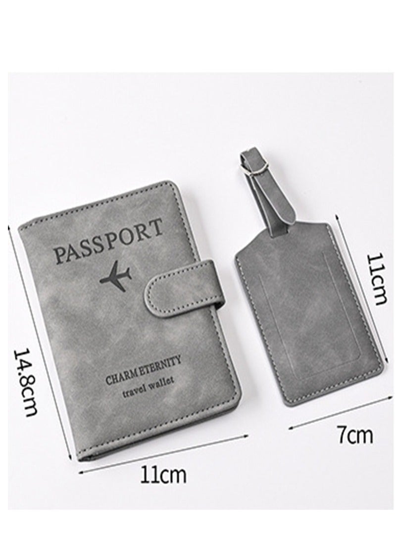 3 different color passport holder protective covers, PU leather magnetic buckle passport bag PFID anti-magnetic multi-card passport book multi-function passport bag, suitable for men and women travel accessories (green, blue, gray,) - Image 4