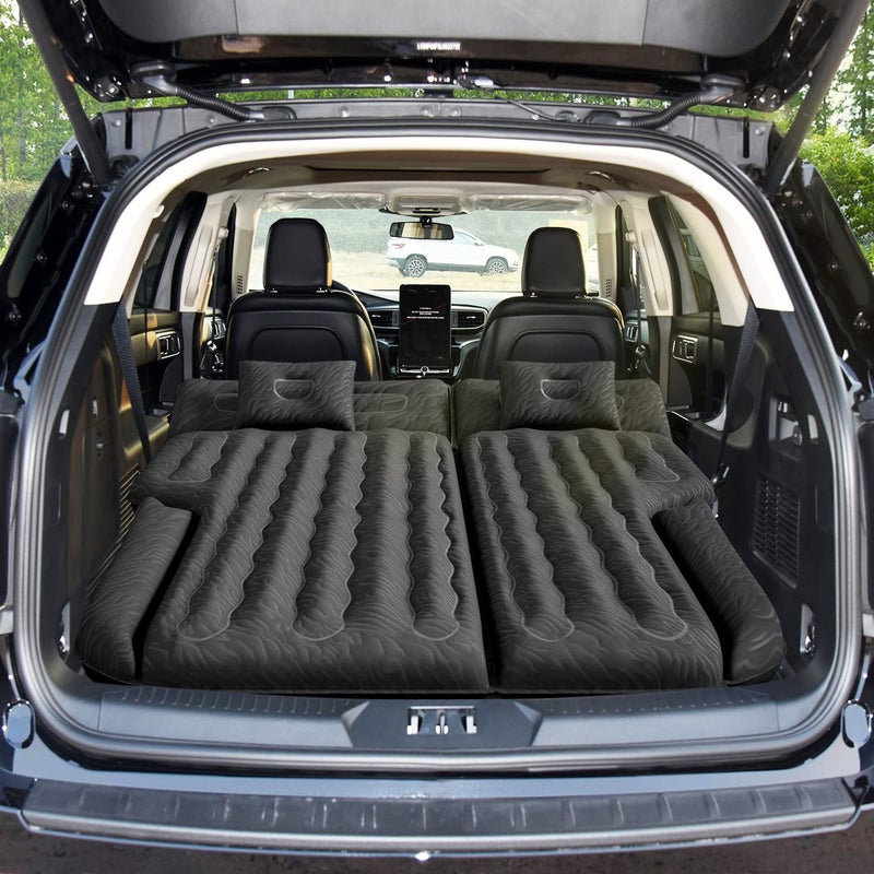 Umbrauto SUV Air Mattress for Trunk: Upgraded Car Camping Mattress with Flocked Surface and Extra Thick Bottom, Van Sleeping Bed for Back Seat with Pump, Nozzle, Repair Patch, Carry Bag - Image 1