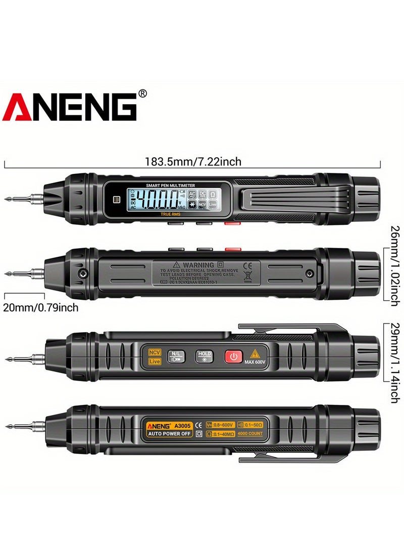 ANENG - Aneng A3005 Digital Multimeter Pen, Battery-Powered, High Precision & Reliability, For Electricians - Measures Ac/Dc Voltage, Resistance, Continuity, With Lcd Display & Flashlight, Includes Manual - Image 1