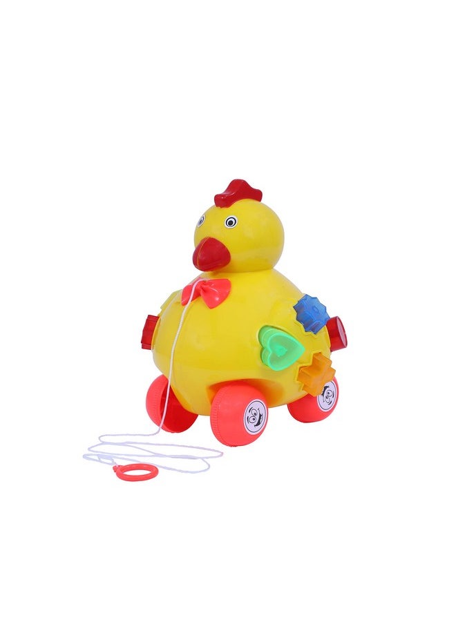 Toy Zone Toyzone Hen Pull Along-71525 | Infant and Pre-School Toy | Free Wheel Toy | Early Age Development Toys for Kids | Pulling Toy with Cord| Push N Pull Toy  - Image 1