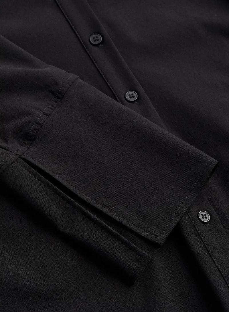H&M Classic Shirred Shirt Dress