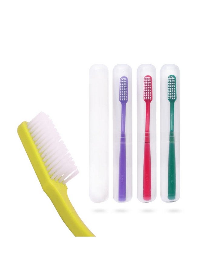 Dr. Flex Hard Toothbrush With Dupont Filaments Antibacterial Container For Adults Multicolour Manual Toothbrushes Cover For Travel Home Oral Hygiene Care Pack Of 4 Made In India - Image 1