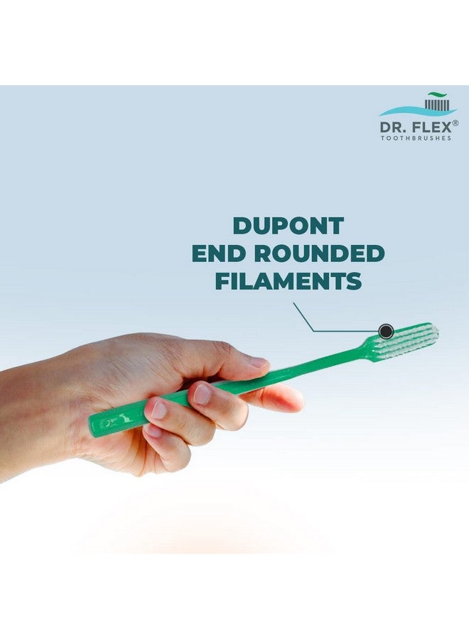 Dr. Flex Hard Toothbrush With Dupont Filaments Antibacterial Container For Adults Multicolour Manual Toothbrushes Cover For Travel Home Oral Hygiene Care Pack Of 4 Made In India - Image 3