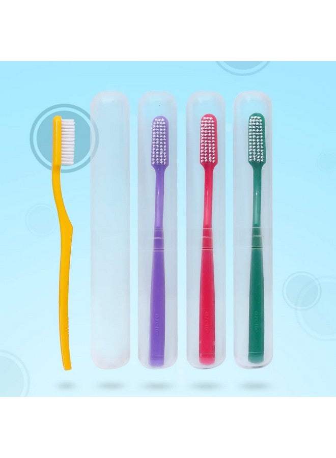 Dr. Flex Hard Toothbrush With Dupont Filaments Antibacterial Container For Adults Multicolour Manual Toothbrushes Cover For Travel Home Oral Hygiene Care Pack Of 4 Made In India - Image 5