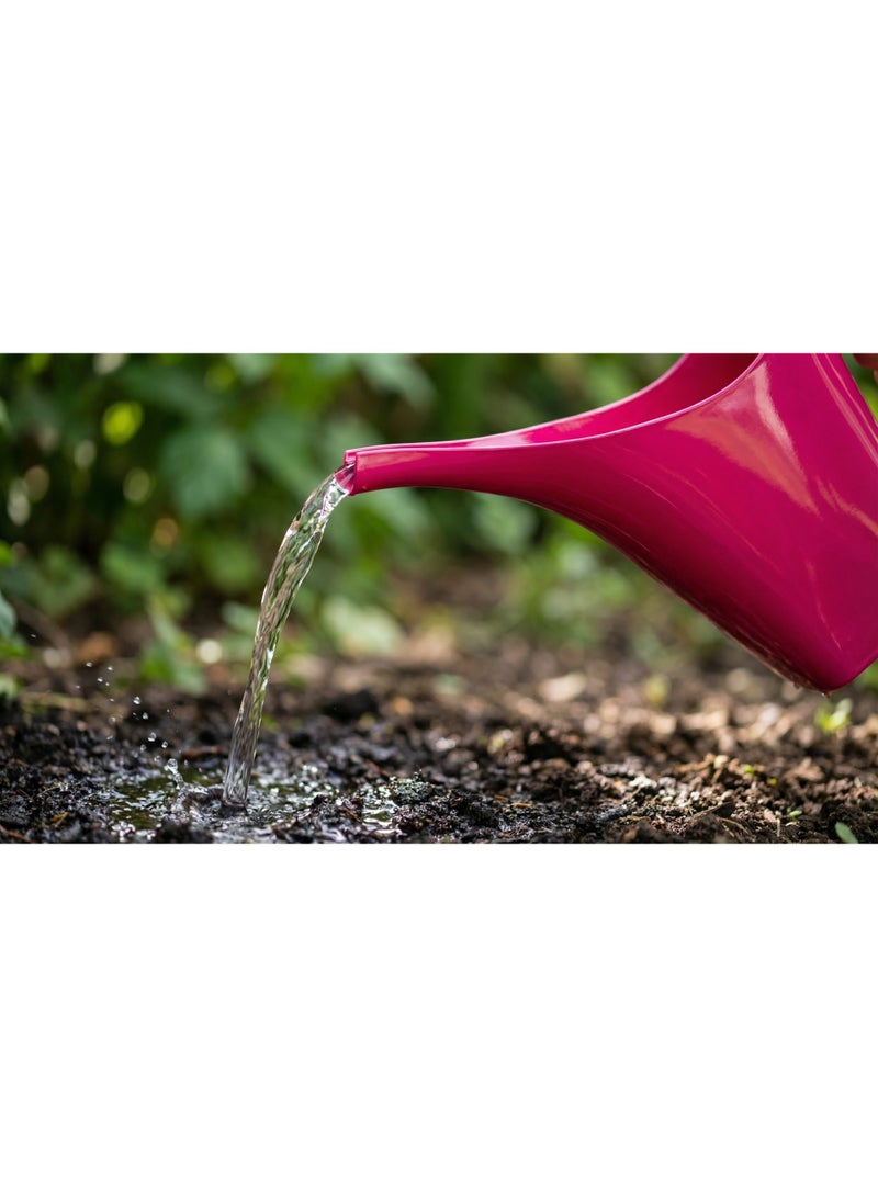 Vibrant Fuchsia Plastic Long Spout Watering Can 2-Litre Capacity for Indoor & Outdoor Houseplants - Manual Garden Watering Pot & Supplies - Image 3