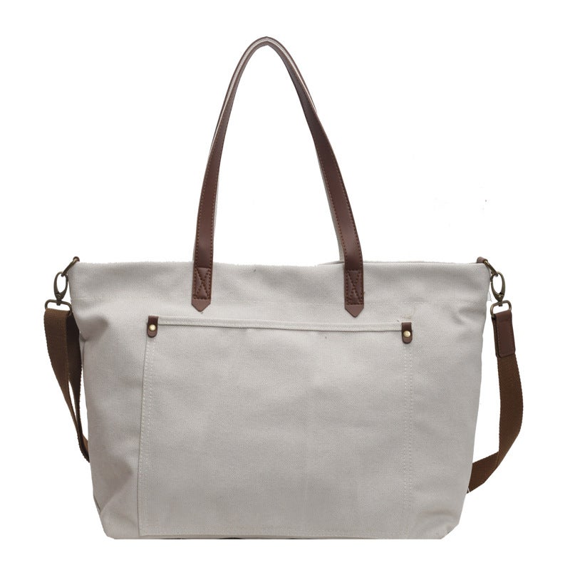 Artistic Washed Canvas Shoulder Bag Large Capacity Shoulder Handbag Tote Bag Women Crossbody Bag