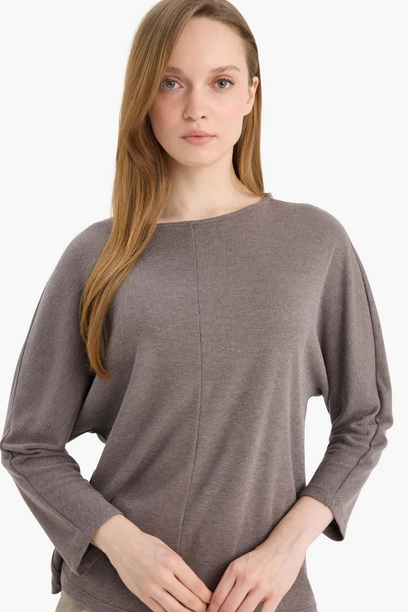 DeFacto Boat Neck Long Sleeve T-Shirt