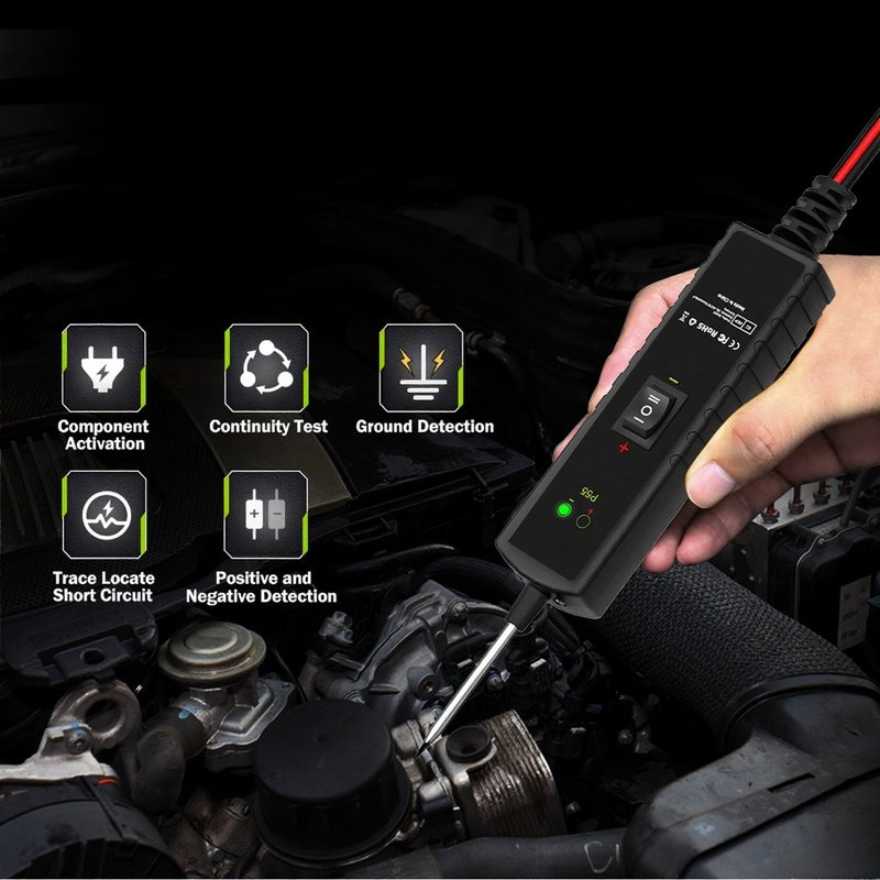 P55 Automotive Circuit Tester Car Electrical System Short Tester 12-24V DC with Function Flashlight Component Activation/Continuity Testing/Grounding Detection/Trace Locate Short - Image 3