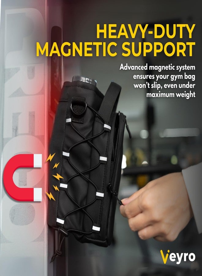 Veyro Magnetic Gym Bag with strong Magnetic Phone Holder - Gym water bottle bag holder for men and women - Compact Gym Crossbody Pouch - Compact Crossbody Pouch (Black) - Image 3