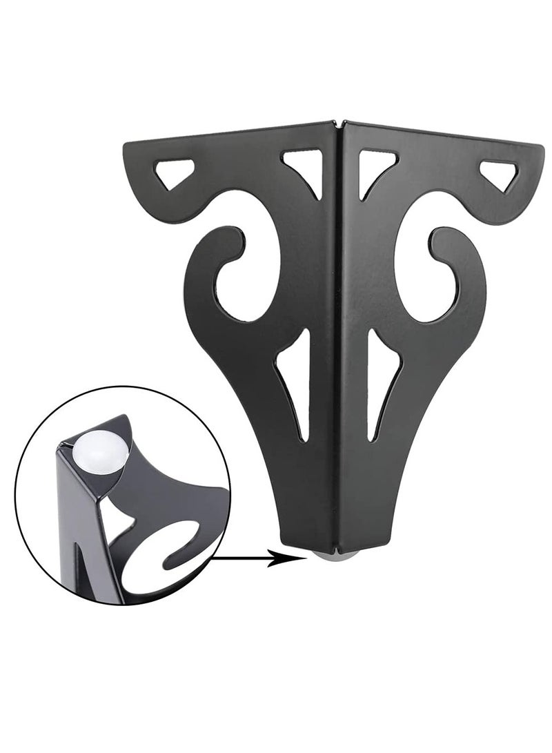 Barakah Furniture Legs, 10cm Heavy Duty Furniture Metal Table Legs with Screws, Perfect for Coffee Table, Dining Table, Cabinet and Sofa (Retro Design, Black) - Image 4