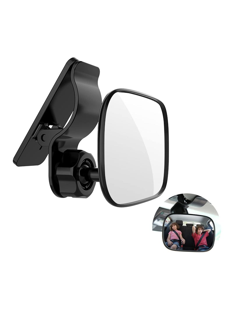 KASTWAVE Baby Car Mirror for Rear View, Shatterproof Baby Backseat Mirror with Clip 360 Degree Adjustable Safety Car Seat Mirror for Back Seat Rear Facing Infant Clear Wide Vision Rear Facing Car Seat Mirror - Image 1