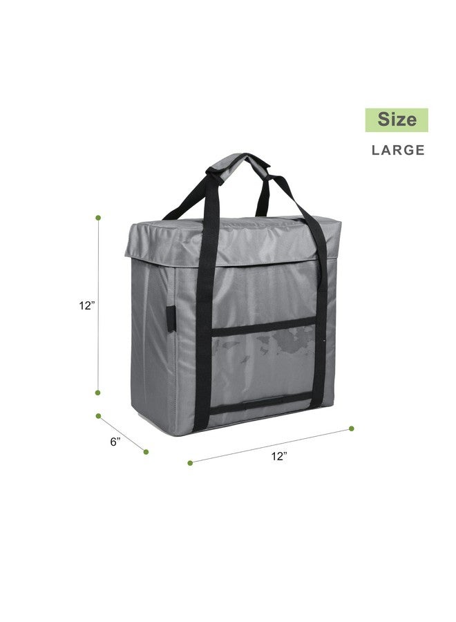 Insular Daily Milk and Grocery Bag | Store Milk, Fruits, Vegetables | Can Latch Outside The Door (Large,Grey) - Image 3