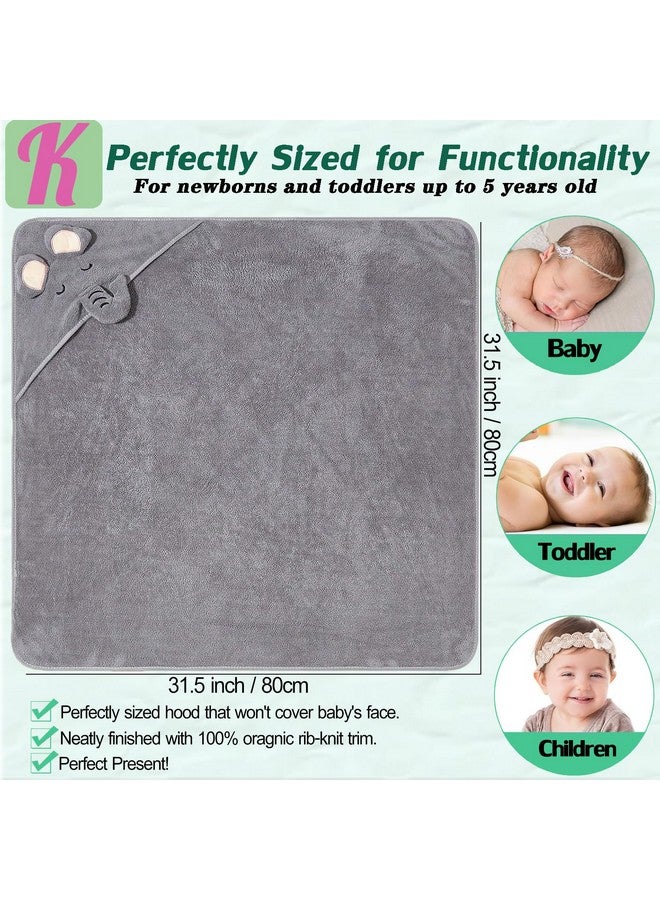 kmilro Baby Hooded Towels 4 Pack Unisex Bath Essentials 31.5x31.5 in Coral Fleece Super Soft Absorbent Baby Towels Newborn Necessities Gift Baby Stuff Towel with Hood for Boy, Girl, Babies, Toddlers - Image 1