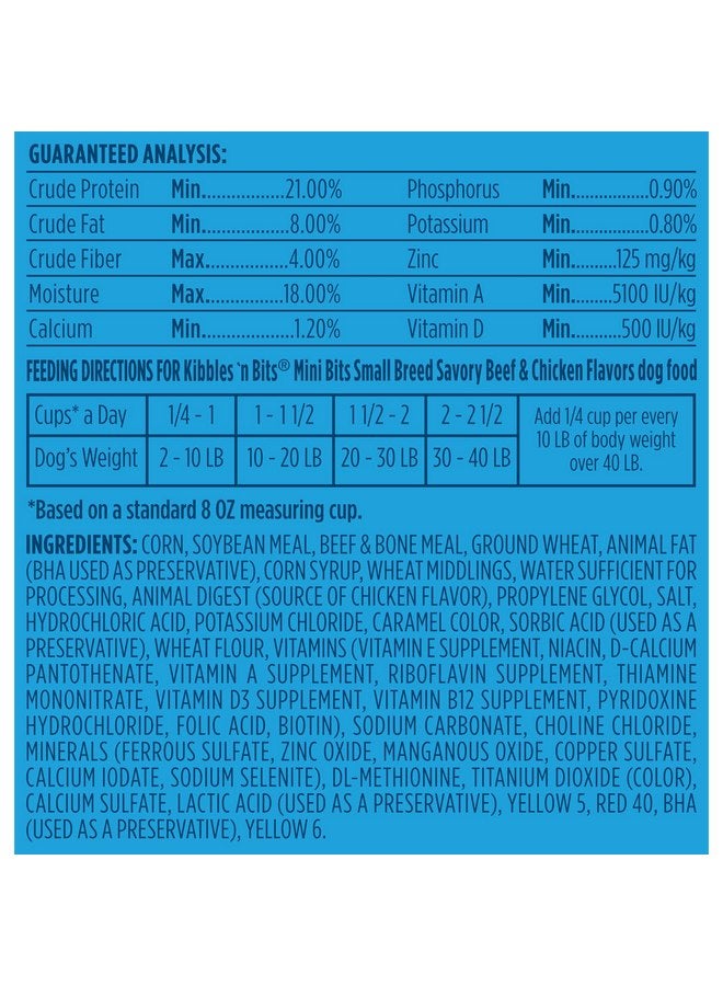 Kibbles 'N Bits Dog Food Small Breed Mini Bits Savory Beef And Chicken Flavor - Image 3