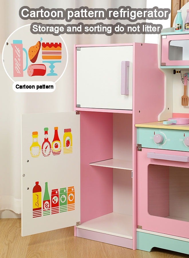 JSAITOYS Wooden Simulation Kitchen Toys Wooden Fridge Pretend Game Toy - Image 5