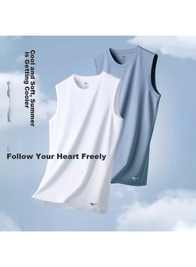 Septwolves Tank Top For Men, Pure Cotton, Summer Sweat-absorbing, Breathable, Sleeveless Vest, All-cotton Athletic Wear - Image 4