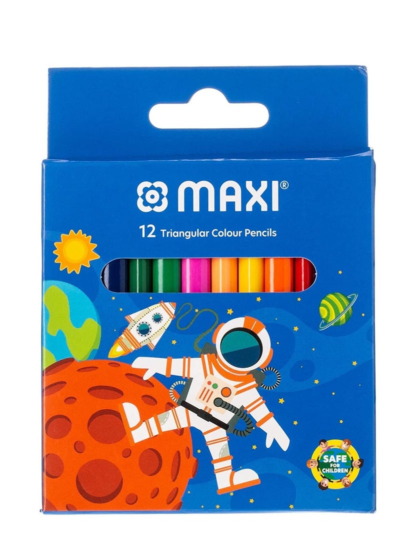 12-Piece Mini Half Size Color Pencils Multicolour