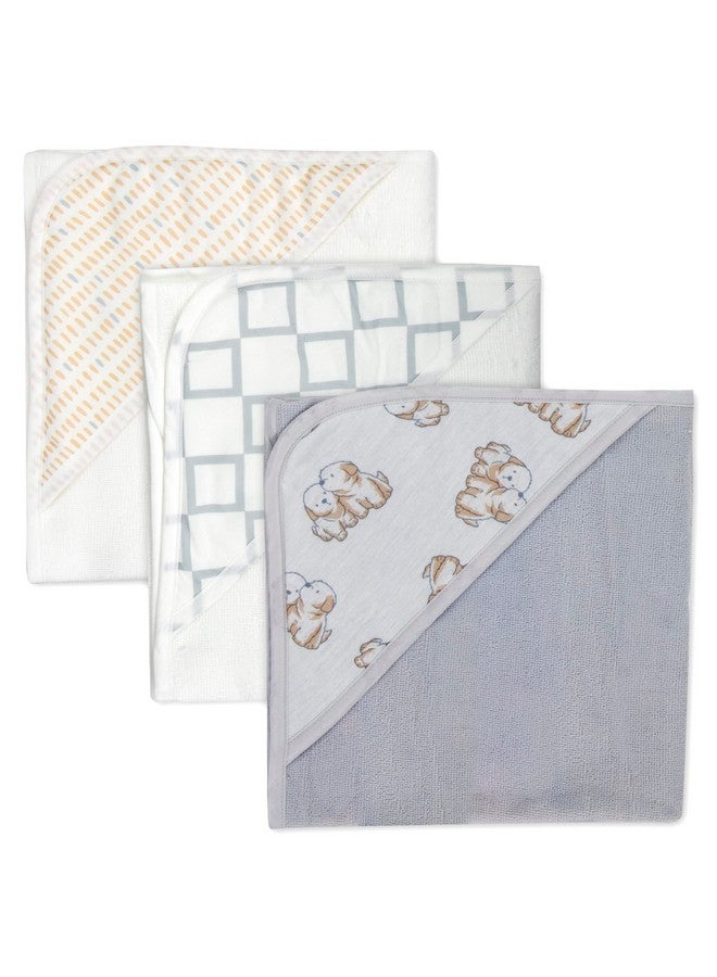 Baby Essentials Hooded Baby Bath Towel and Washcloth 6 Piece Set for Newborns Infants & Toddlers, Boys & Girls Baby Hooded Towels (Puppies & Patterns) - Image 5