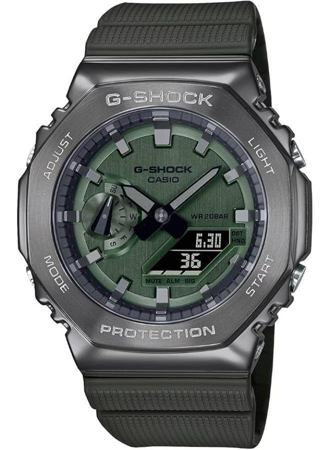 G-SHOCK ساعة مقاومة للماء بحزام سيليكون تناظري-رقمي GM-2100B-3ADR - Image 1