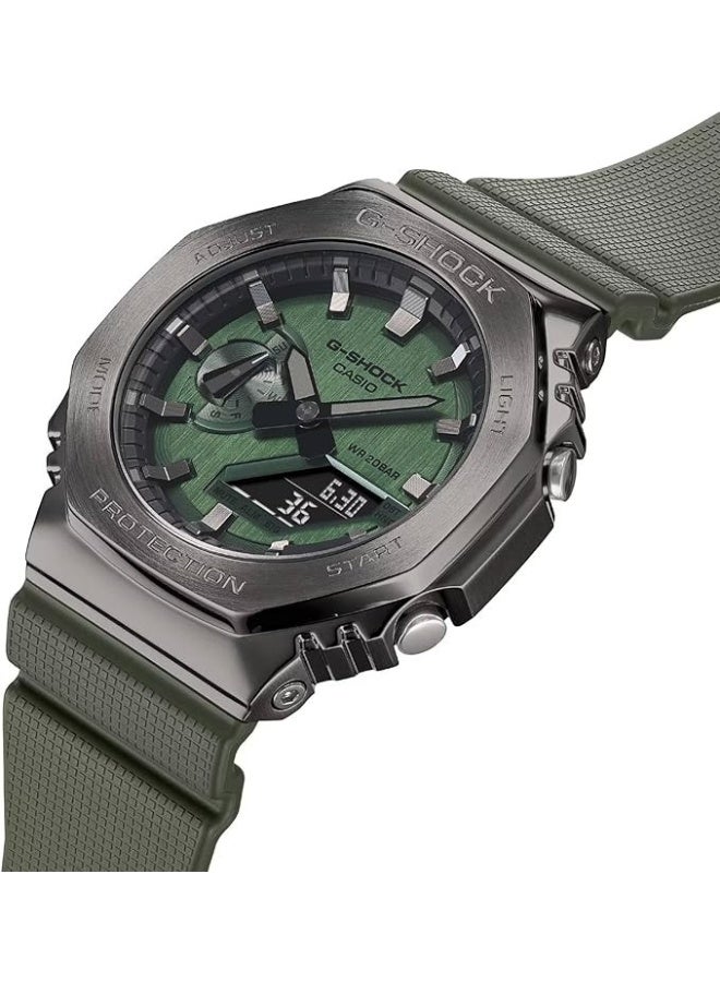 G-SHOCK ساعة مقاومة للماء بحزام سيليكون تناظري-رقمي GM-2100B-3ADR - Image 3