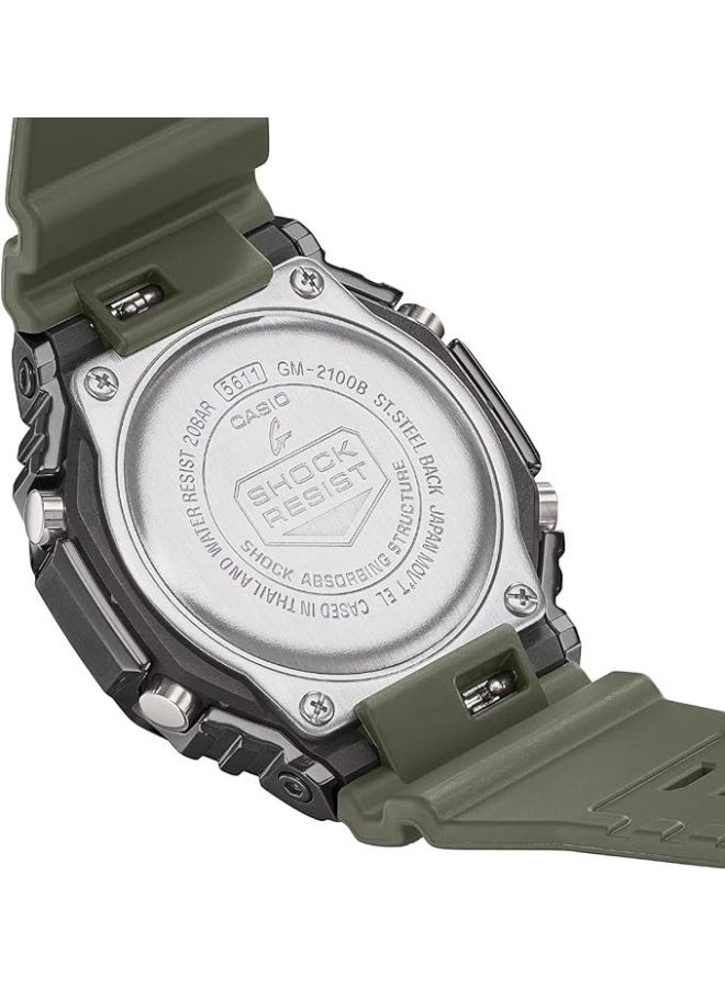 G-SHOCK ساعة مقاومة للماء بحزام سيليكون تناظري-رقمي GM-2100B-3ADR - Image 4