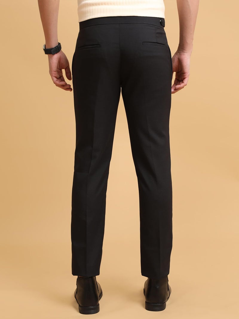 Maniac Mens Gurkha Solid Black Polycotton Trouser - Image 4