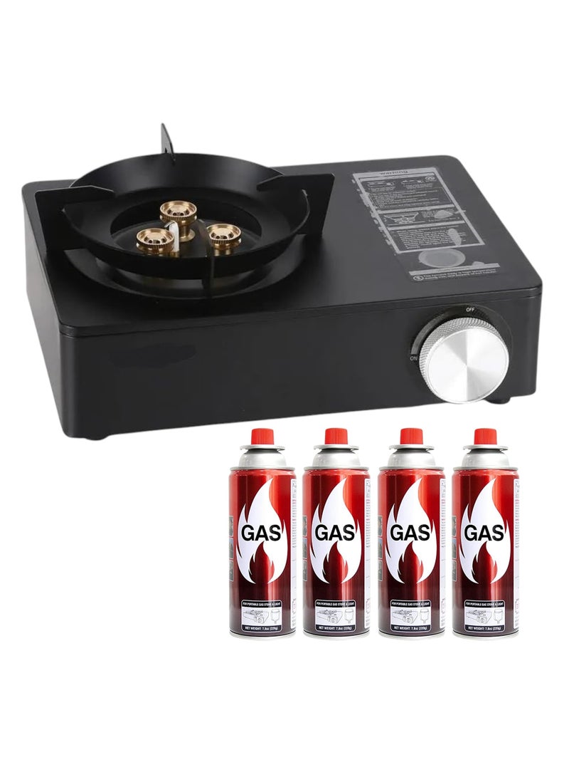 GO2CAMPS Outdoor Camping Stove High Power - Output Camping Stove With Carry Case Backpacking Stove | High Powerful Flame For Outdoor Cooking | Portable Mini Camping Stove ( Random Color Available - Black,White, Green) - Image 1