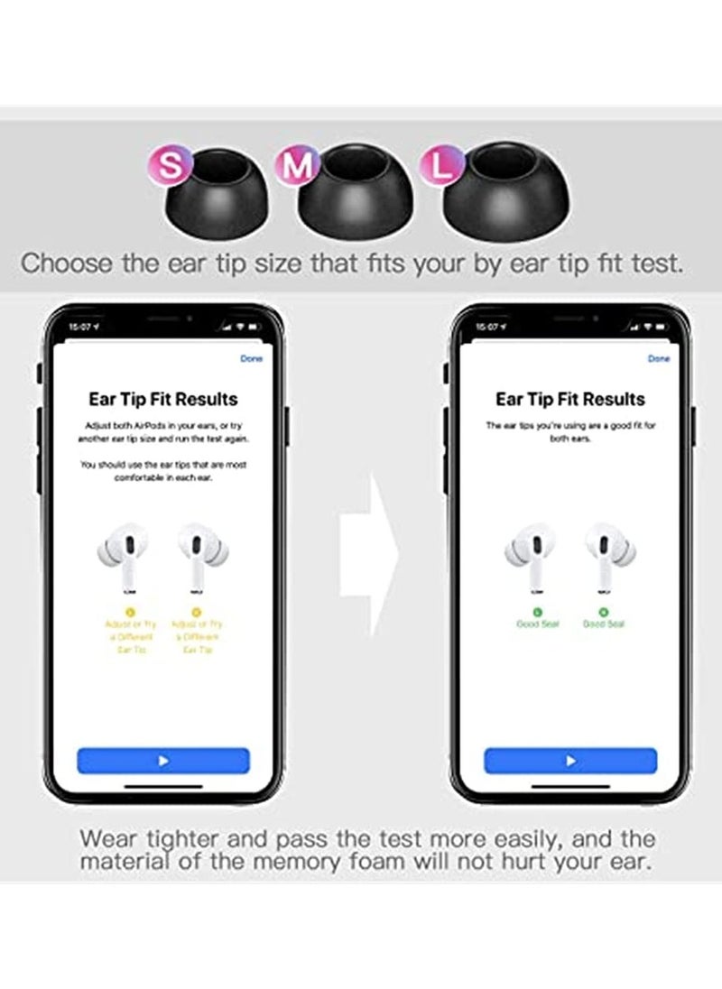 Generic - 3 Pairs Replacement Ear Tips Compatible with Apple Air Pods Pro, Memory Foam Reducing Noise in-Ear Anti-Slip Eartips Accessories (Fit in The Charging Case) (S/M/L, Black) - Image 1