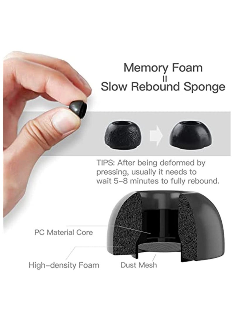 Generic - 3 Pairs Replacement Ear Tips Compatible with Apple Air Pods Pro, Memory Foam Reducing Noise in-Ear Anti-Slip Eartips Accessories (Fit in The Charging Case) (S/M/L, Black) - Image 1