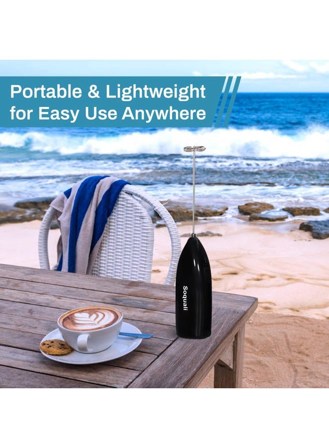 Soquali Milk Frother Handheld, Coffee Frother Battery Operated - Perfect to Make Bulletproof Coffee, Latte, Cappuccino, Matcha Tea | Portable Electric Drink Mixer Whisk, Easy to Create Creamy Froth - 2 Pack - Image 3