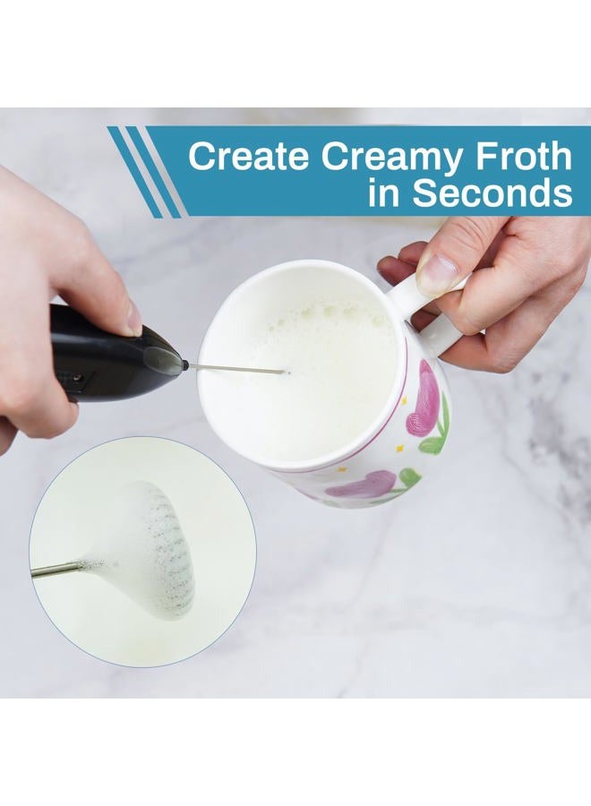 Soquali Milk Frother Handheld, Coffee Frother Battery Operated - Perfect to Make Bulletproof Coffee, Latte, Cappuccino, Matcha Tea | Portable Electric Drink Mixer Whisk, Easy to Create Creamy Froth - 2 Pack - Image 2