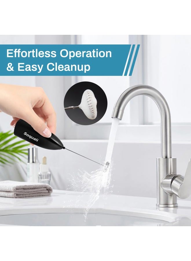 Soquali Milk Frother Handheld, Coffee Frother Battery Operated - Perfect to Make Bulletproof Coffee, Latte, Cappuccino, Matcha Tea | Portable Electric Drink Mixer Whisk, Easy to Create Creamy Froth - 2 Pack - Image 4