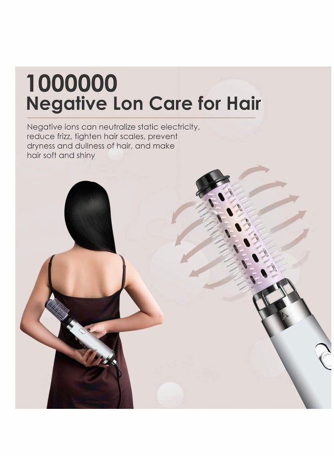 general Hair Dryer Brush, 5 in 1 Newest Hair Dryer and Volumizer Set with Interchangeable Brush Head for Rotating Straightening, Curling, Salon Negative Ion... - Image 2